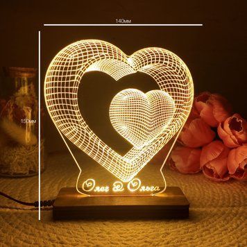 Маленький Нічник два серця noc-ser-m фото