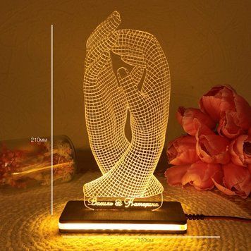 Маленький кольоровий нічник Переплетені руки  noc-perep-m фото