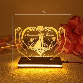 Маленький кольоровий нічник З річницею весілля noc-rich-m-w фото