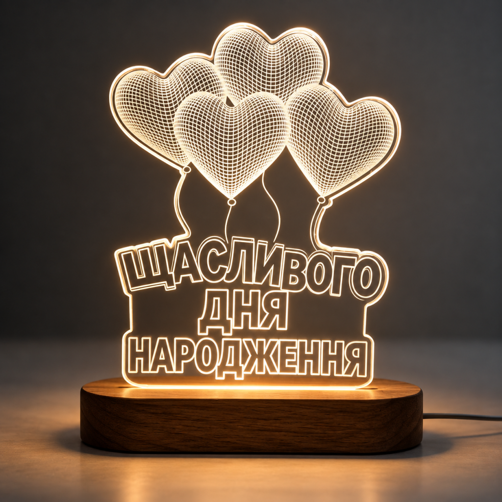 Нічник «Щасливого дня народження»