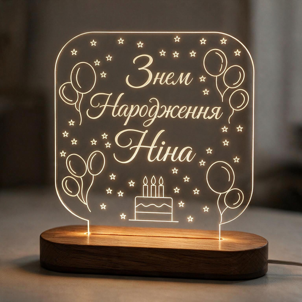 Нічник «Кульки і торт»